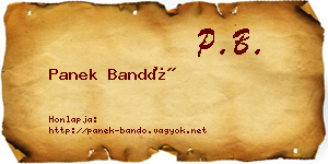 Panek Bandó névjegykártya